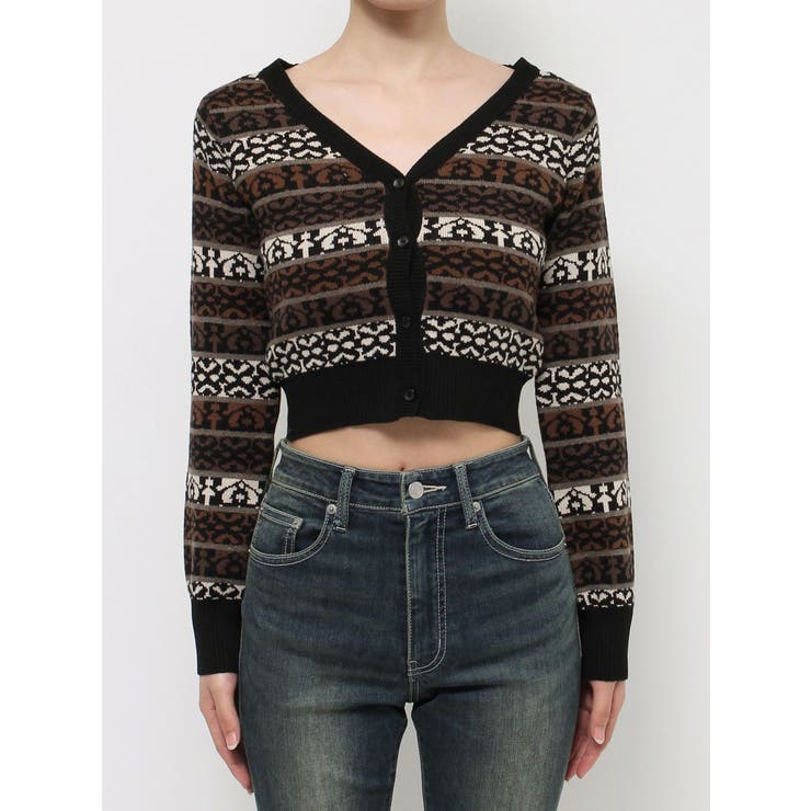 オリジナルジャガードショートニットカーディガン | EVRIS | 詳細画像18 