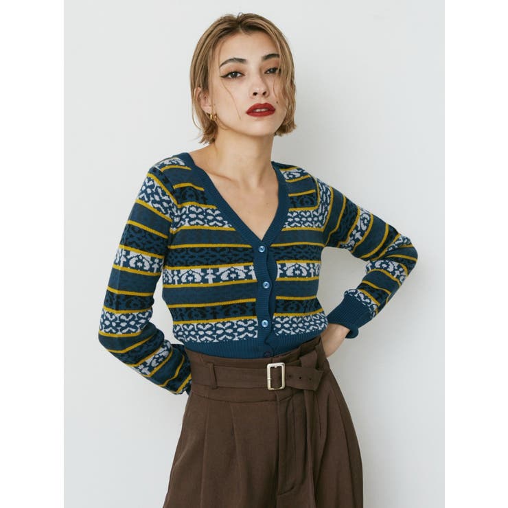 オリジナルジャガードショートニットカーディガン | EVRIS | 詳細画像2 