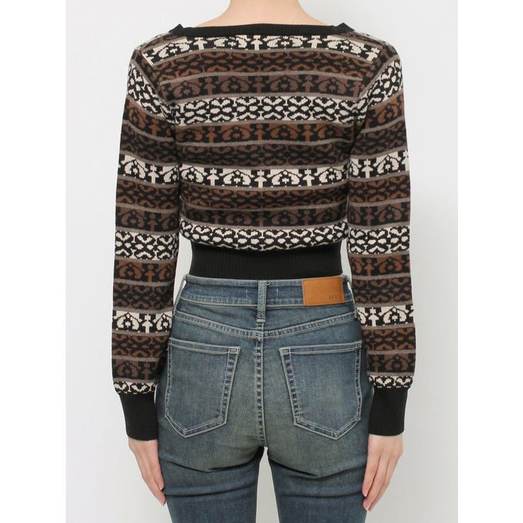 オリジナルジャガードショートニットカーディガン | EVRIS | 詳細画像20 