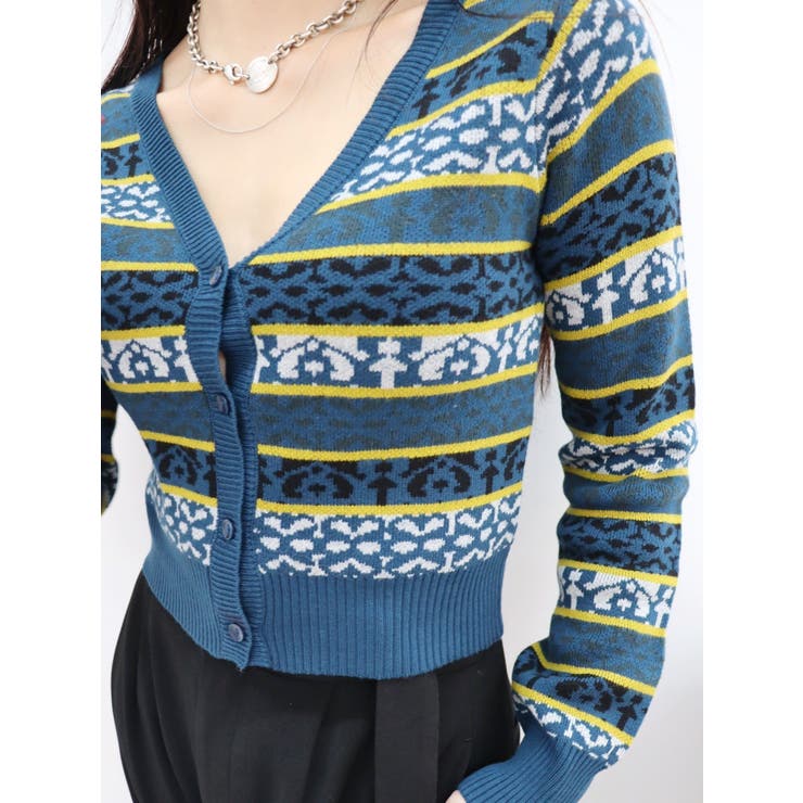 オリジナルジャガードショートニットカーディガン | EVRIS | 詳細画像5 