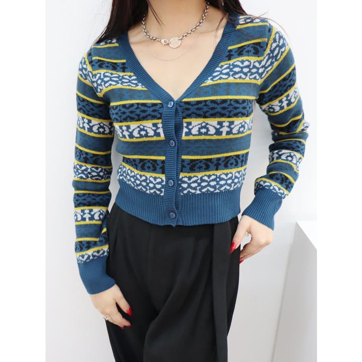 オリジナルジャガードショートニットカーディガン | EVRIS | 詳細画像6 