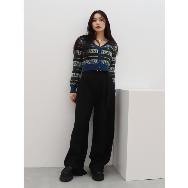 オリジナルジャガードショートニットカーディガン | EVRIS | 詳細画像9 