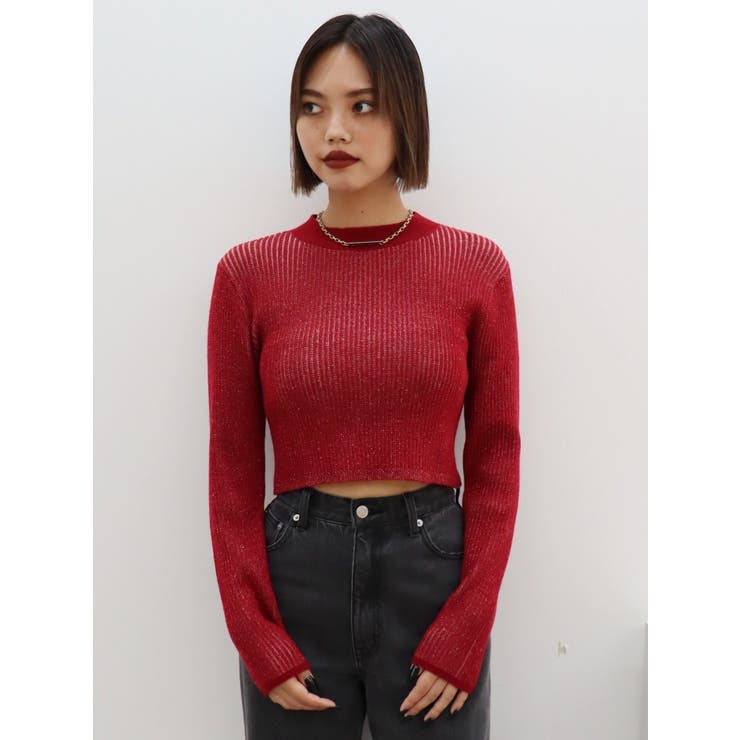 プレーティングリブニットトップス | EVRIS | 詳細画像15 