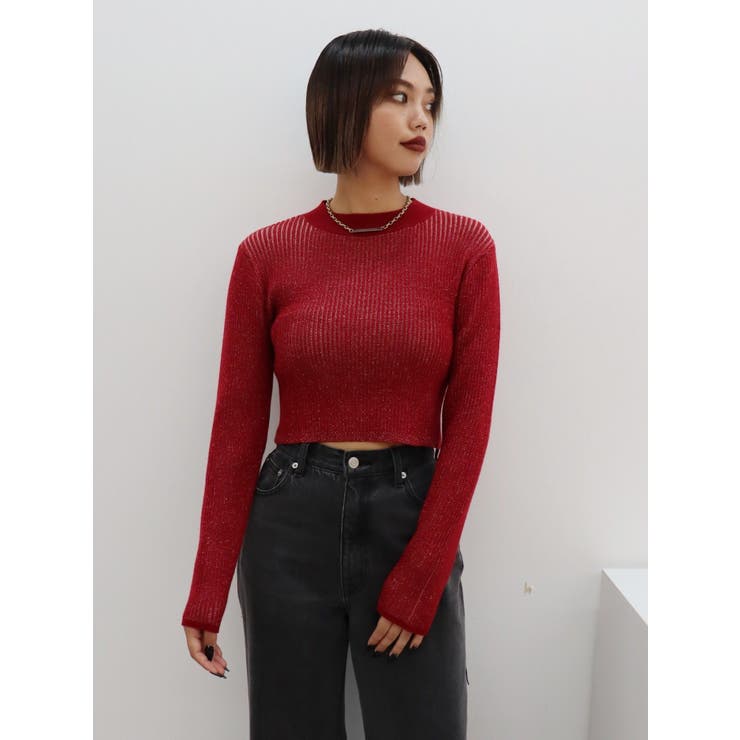 プレーティングリブニットトップス | EVRIS | 詳細画像17 