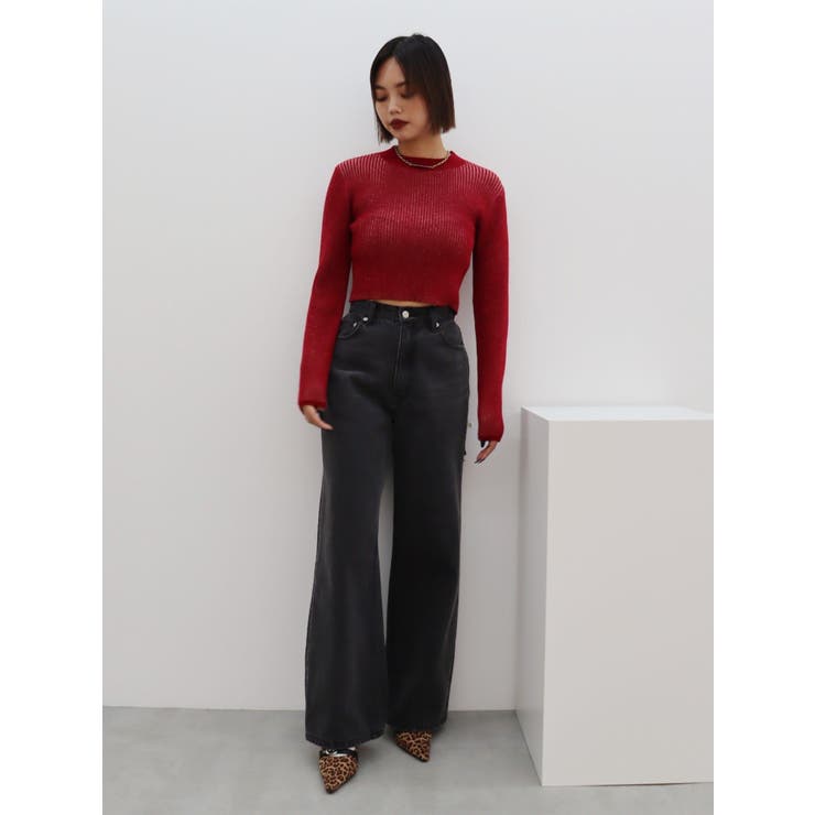 プレーティングリブニットトップス | EVRIS | 詳細画像19 