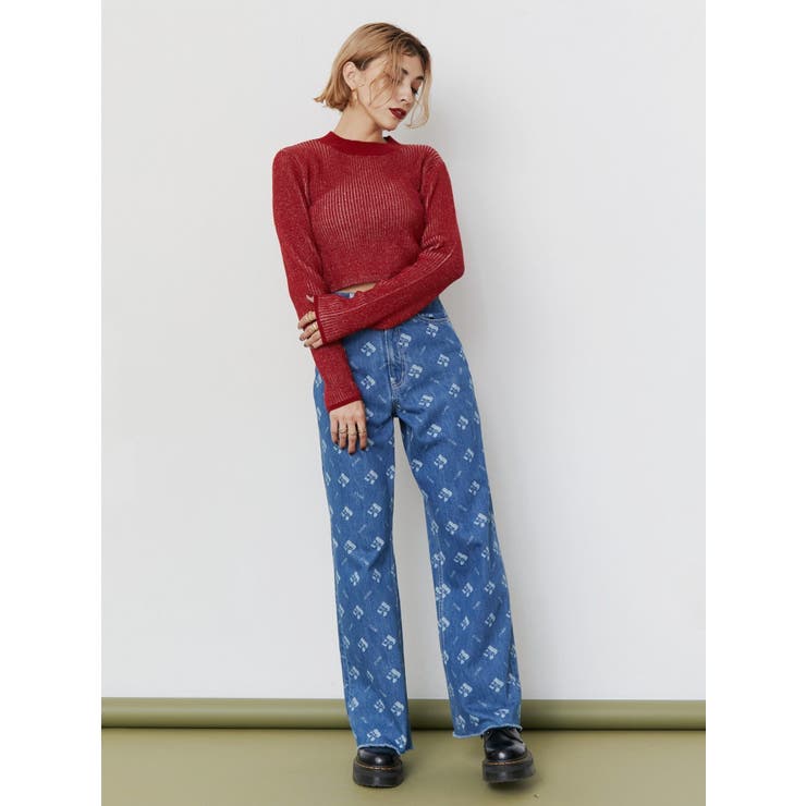 プレーティングリブニットトップス | EVRIS | 詳細画像4 