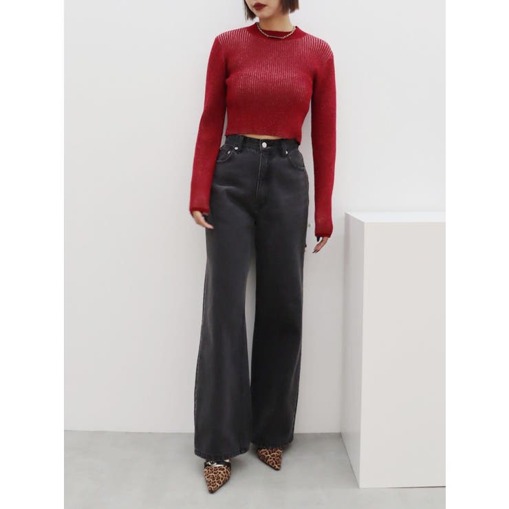 プレーティングリブニットトップス | EVRIS | 詳細画像46 