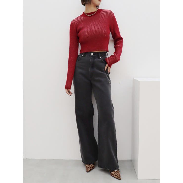 プレーティングリブニットトップス | EVRIS | 詳細画像47 