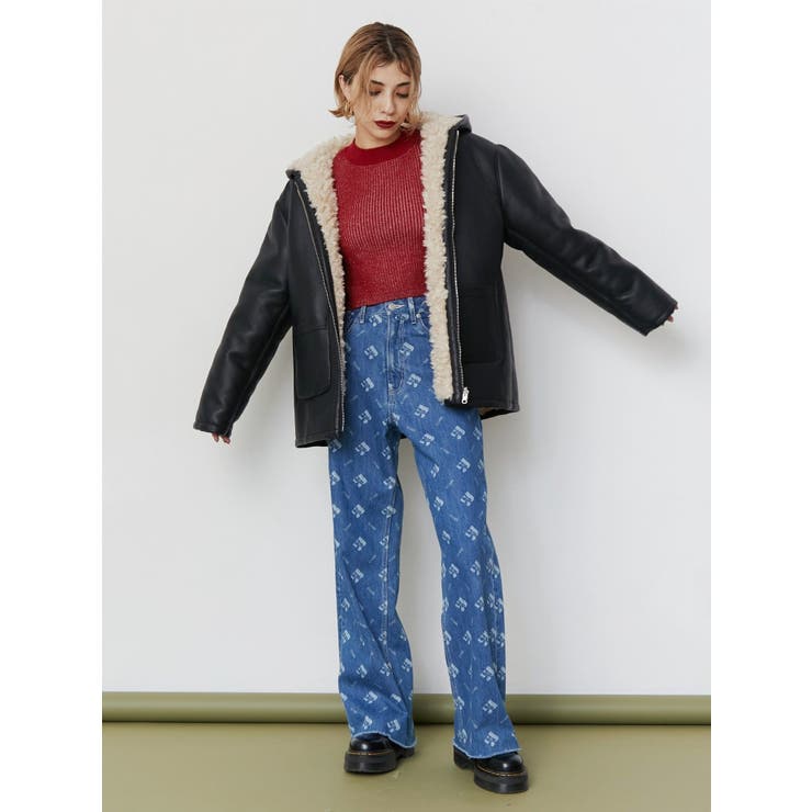 プレーティングリブニットトップス | EVRIS | 詳細画像6 