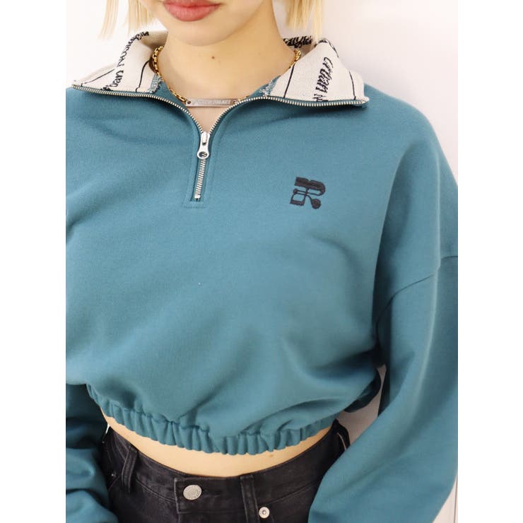 ロゴラインハーフジップショートスウェットトップス【セットアップ着用可能】 | EVRIS | 詳細画像27 