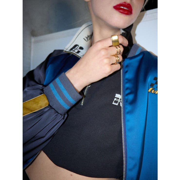 ロゴラインハーフジップショートスウェットトップス【セットアップ着用可能】 | EVRIS | 詳細画像34 