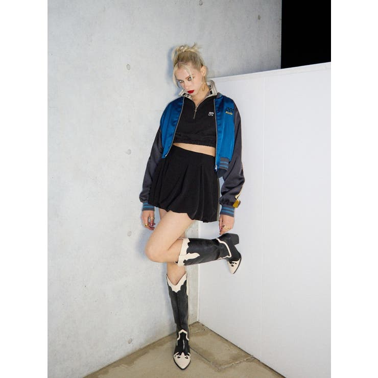 ロゴラインハーフジップショートスウェットトップス【セットアップ着用可能】 | EVRIS | 詳細画像36 