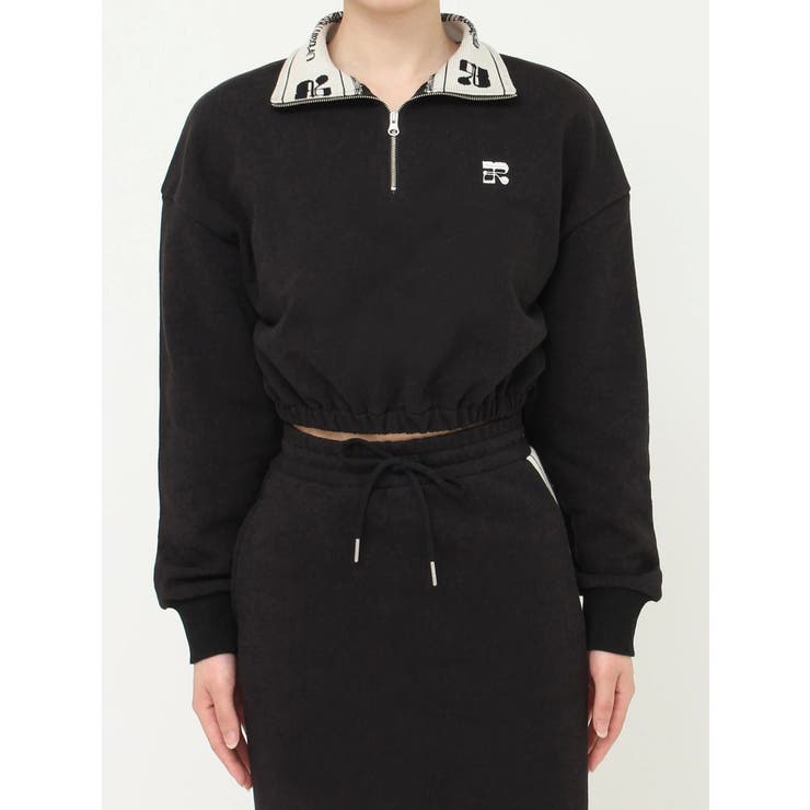 ロゴラインハーフジップショートスウェットトップス【セットアップ着用可能】 | EVRIS | 詳細画像37 