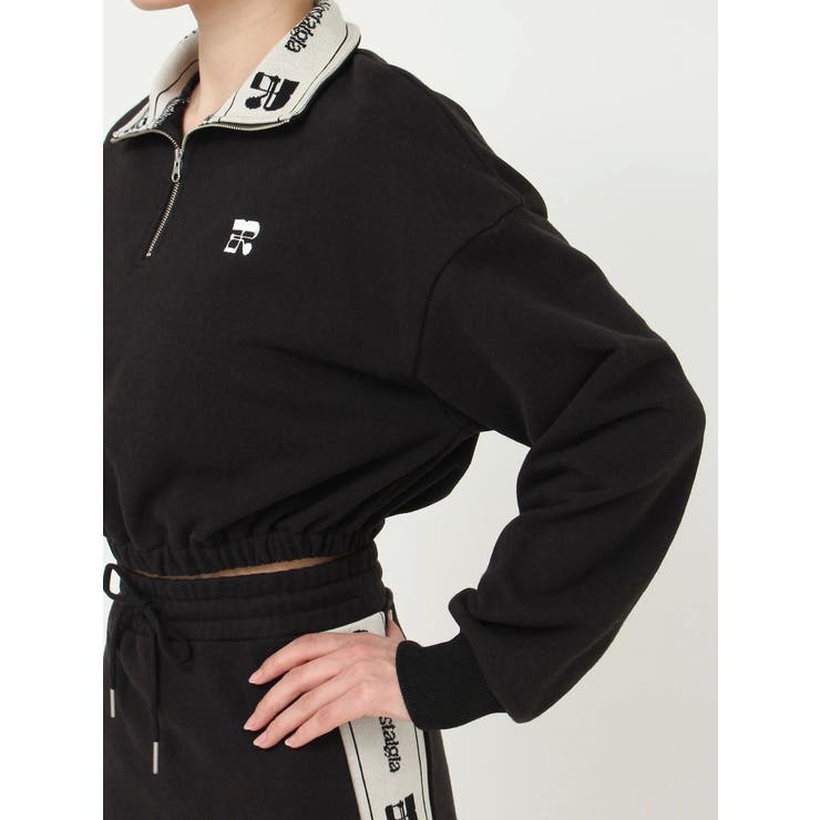 ロゴラインハーフジップショートスウェットトップス【セットアップ着用可能】 | EVRIS | 詳細画像41 