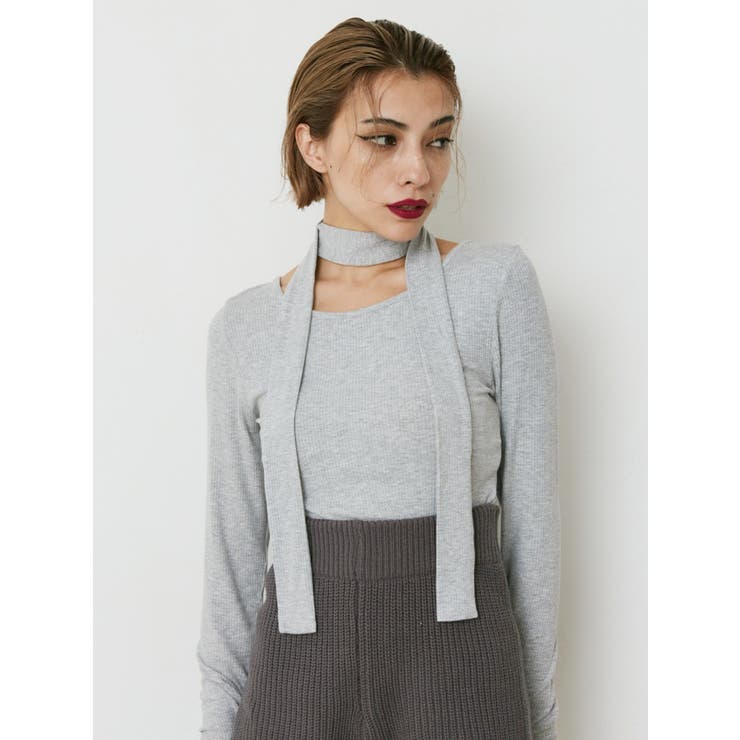 チョーカーリボン付リブトップス | EVRIS | 詳細画像3 