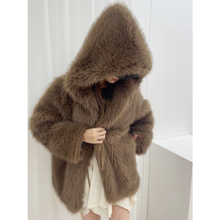 フェイクファーフーディコート[品番：MKSW0060163]｜EVRIS