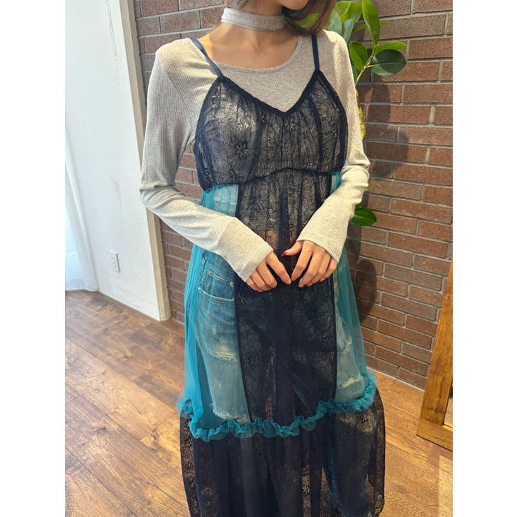 レースコンビロングキャミワンピース | EVRIS | 詳細画像42 