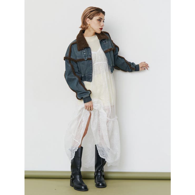 レースコンビロングキャミワンピース | EVRIS | 詳細画像8 