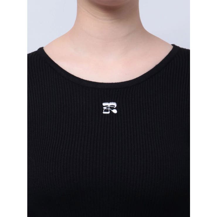 ラインデザインニットロングワンピース[品番：MKSW0061449