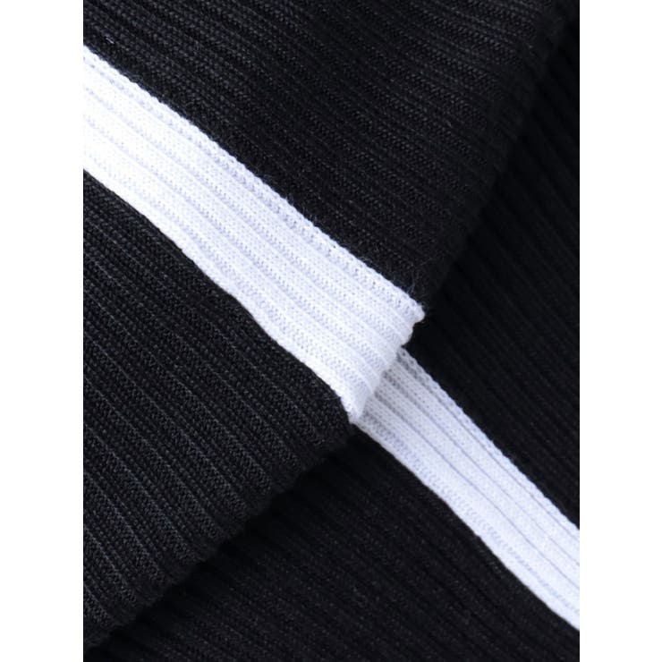 ラインデザインニットロングワンピース[品番：MKSW0061449