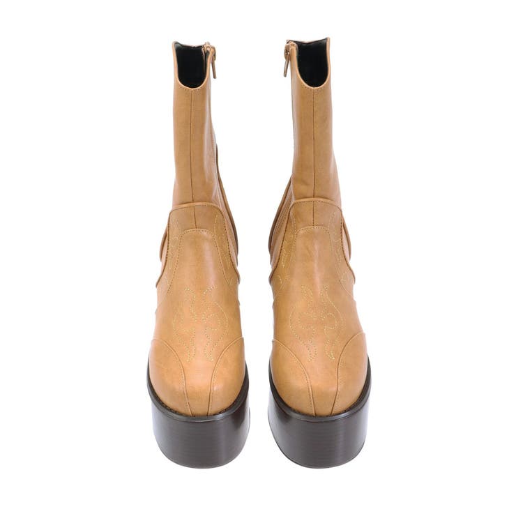 ウエスタンデザインプラットフォームブーツ | EVRIS | 詳細画像10 