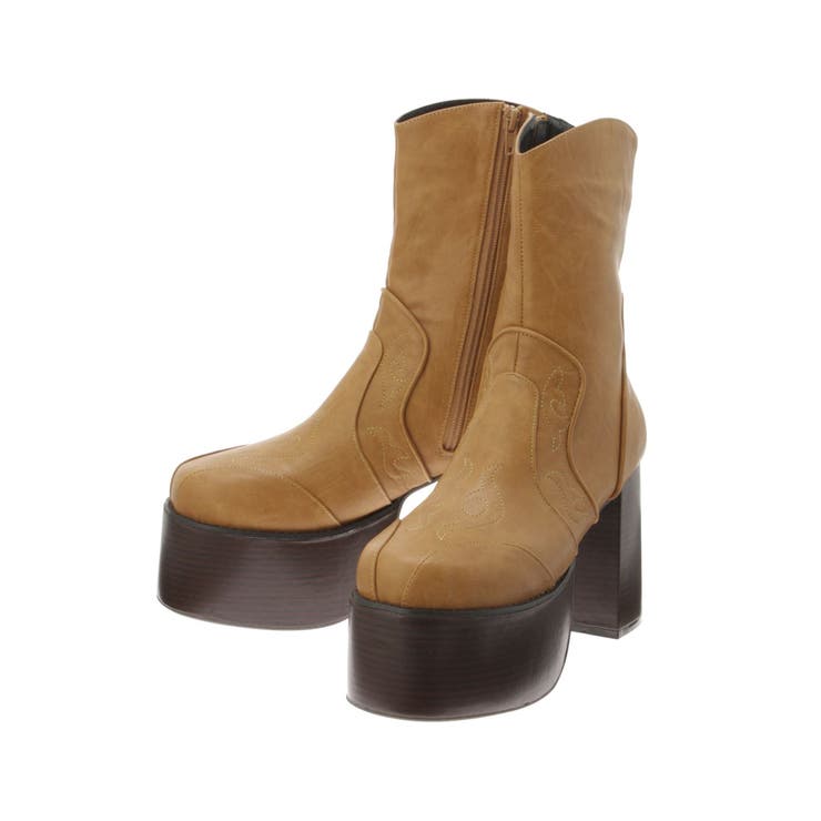 ウエスタンデザインプラットフォームブーツ | EVRIS | 詳細画像15 