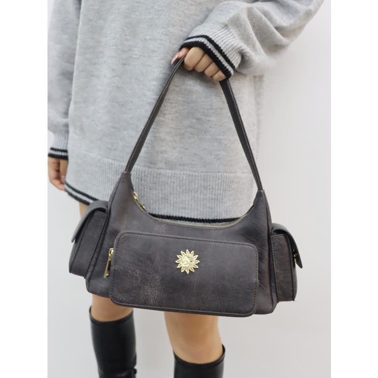 EVRIS ヴィンテージライクハンドバッグ エヴリス EVRIS ヴィンテージライクハンドBAG （ブラウン