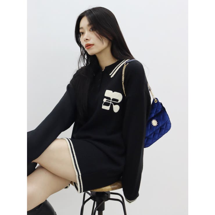 ワンポイントポロニットトップス[品番：MKSW0060101]｜EVRIS