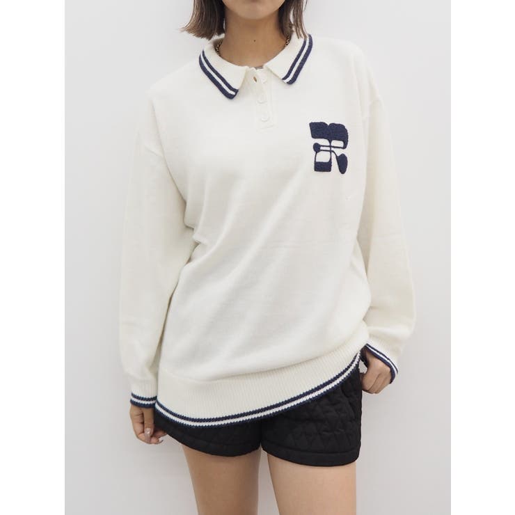 ワンポイントポロニットトップス[品番：MKSW0060101]｜EVRIS