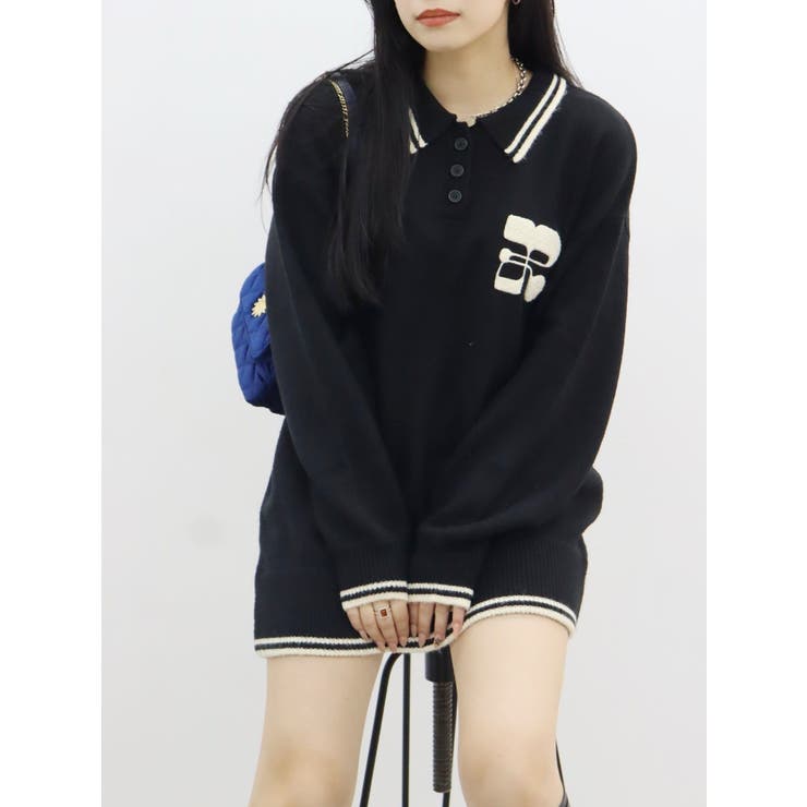 ワンポイントポロニットトップス[品番：MKSW0060101]｜EVRIS