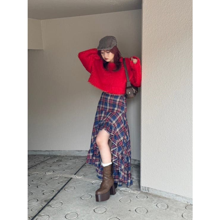 カラーシャギークロップドニットトップス | EVRIS | 詳細画像13 