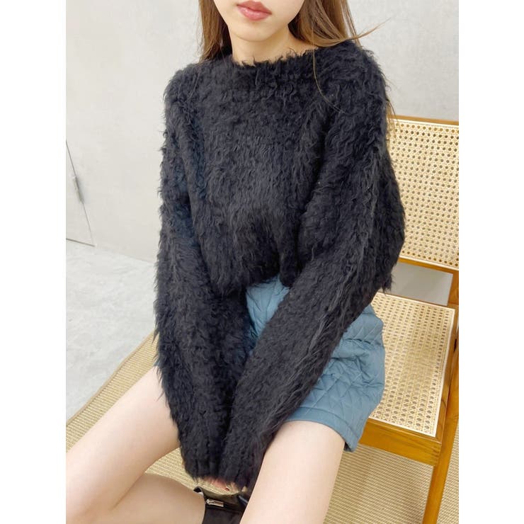 カラーシャギークロップドニットトップス | EVRIS | 詳細画像18 