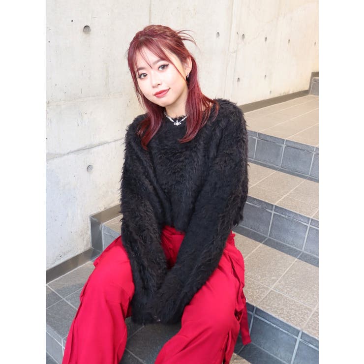 カラーシャギークロップドニットトップス | EVRIS | 詳細画像21 