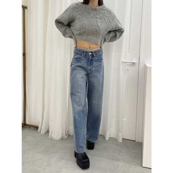 カラーシャギークロップドニットトップス | EVRIS | 詳細画像30 