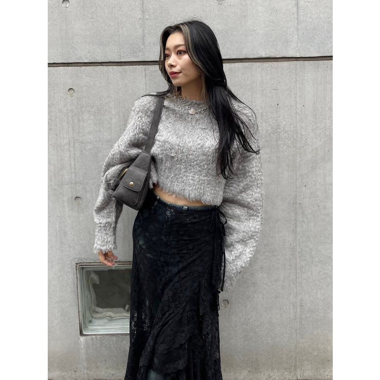 カラーシャギークロップドニットトップス | EVRIS | 詳細画像31 