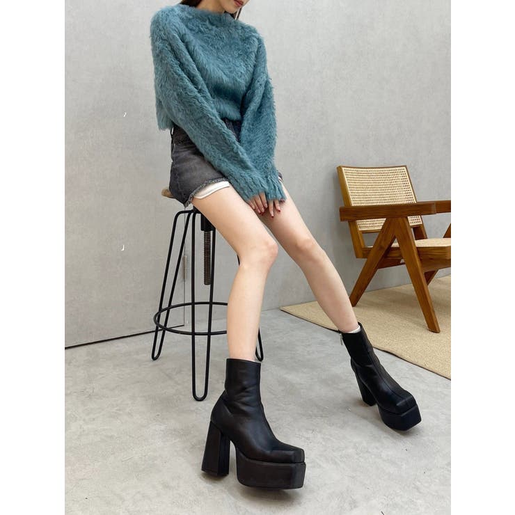 カラーシャギークロップドニットトップス | EVRIS | 詳細画像34 