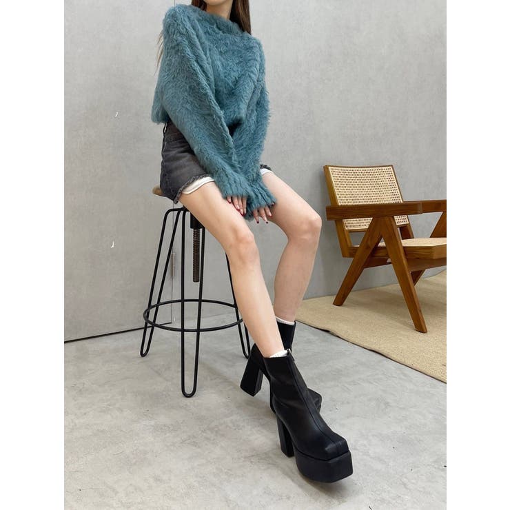 カラーシャギークロップドニットトップス | EVRIS | 詳細画像35 