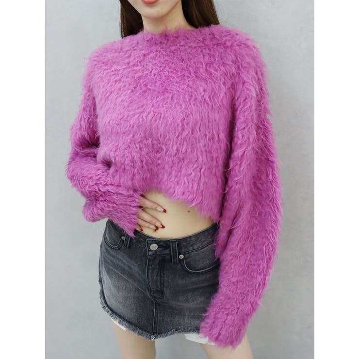 カラーシャギークロップドニットトップス | EVRIS | 詳細画像41 