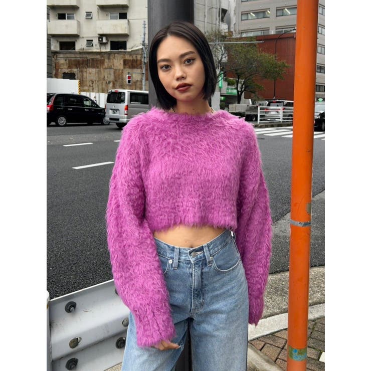 カラーシャギークロップドニットトップス | EVRIS | 詳細画像42 