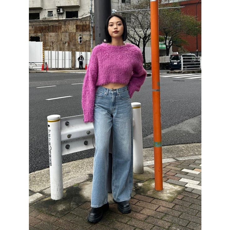 カラーシャギークロップドニットトップス | EVRIS | 詳細画像44 