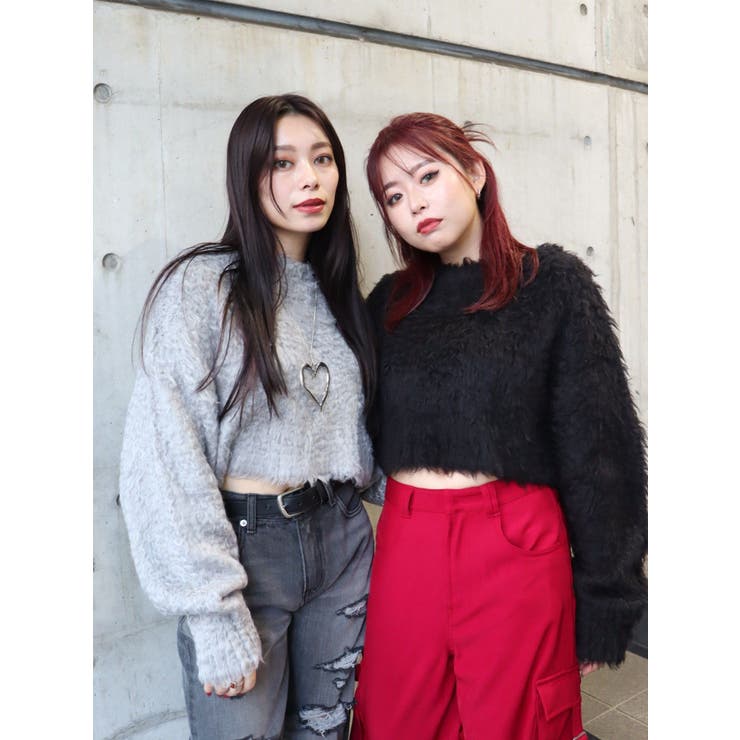 カラーシャギークロップドニットトップス | EVRIS | 詳細画像46 