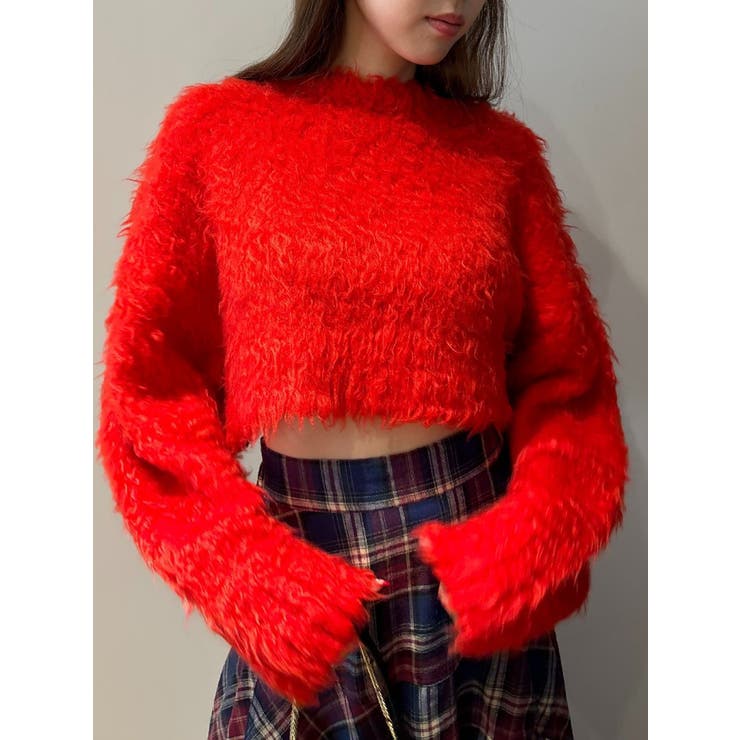 カラーシャギークロップドニットトップス | EVRIS | 詳細画像6 