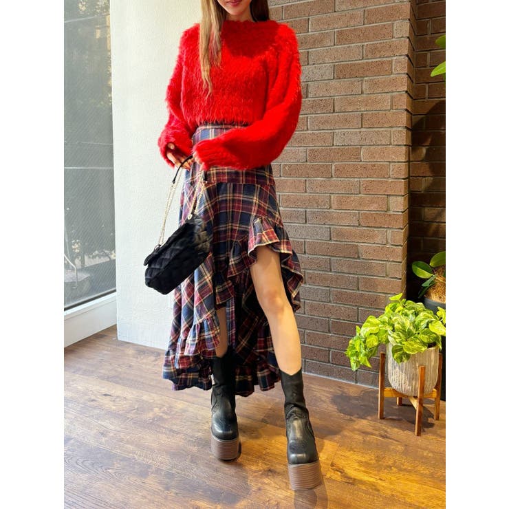 カラーシャギークロップドニットトップス | EVRIS | 詳細画像9 