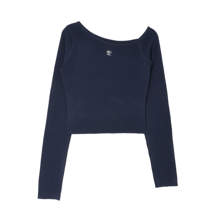 Me　Matin Kim ワンショルダースリーブレスニットトップ ワンポイントワンショルダーニットトップス[品番：MKSW0061605