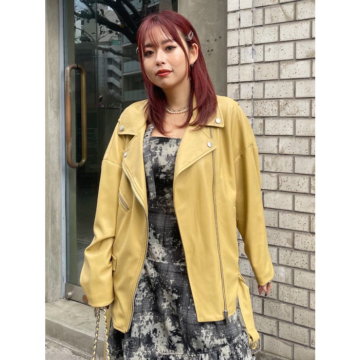 イエロー | ルーズシルエットライダース | EVRIS