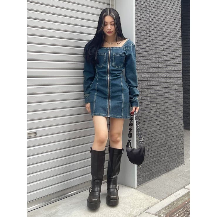 ◉海外ブランド◉ BIDI BADU テニスウエア ワンピース Mサイズ フロントZIPタイトデニムワンピース[品番：MKSW0064150]｜GYDA