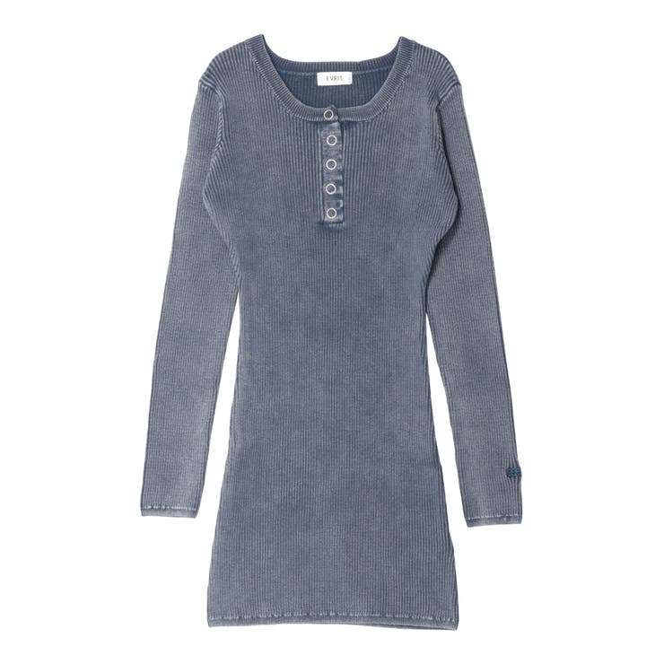 ブリーチヘンリーネックリブタイトワンピース[品番：MKSW0062510