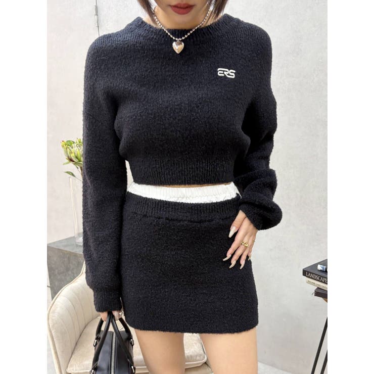 ダブルウエストファンシーヤーンミニスカート【セットアップ着用可能】 | EVRIS | 詳細画像14 