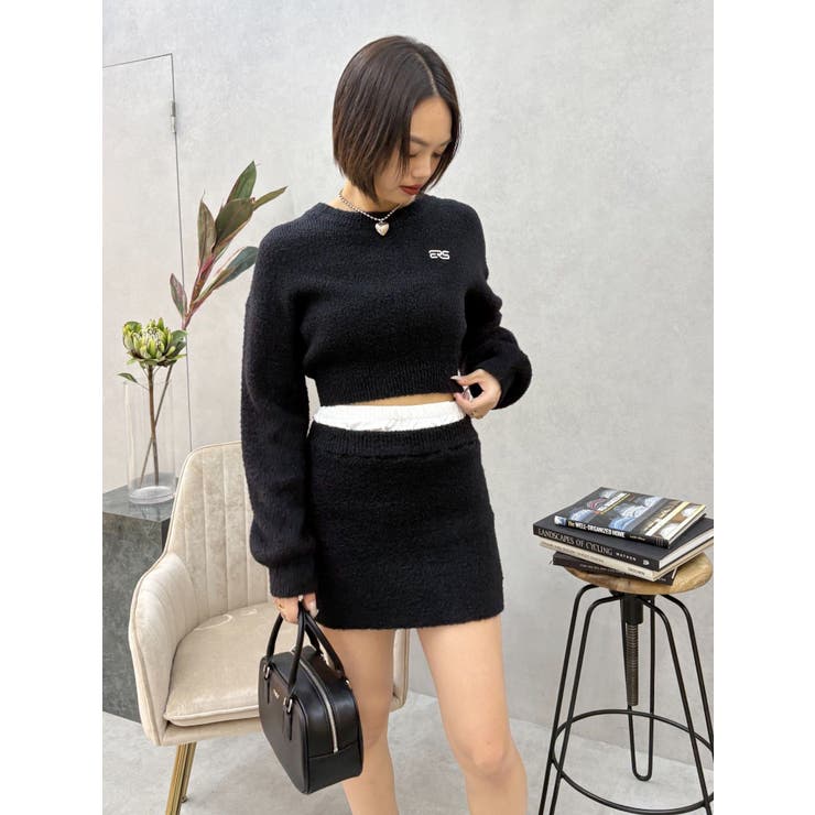 ダブルウエストファンシーヤーンミニスカート【セットアップ着用可能】 | EVRIS | 詳細画像16 