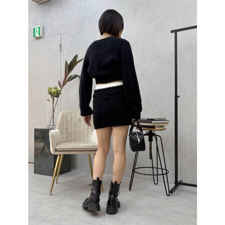 ダブルウエストファンシーヤーンミニスカート【セットアップ着用可能】 | EVRIS | 詳細画像17 